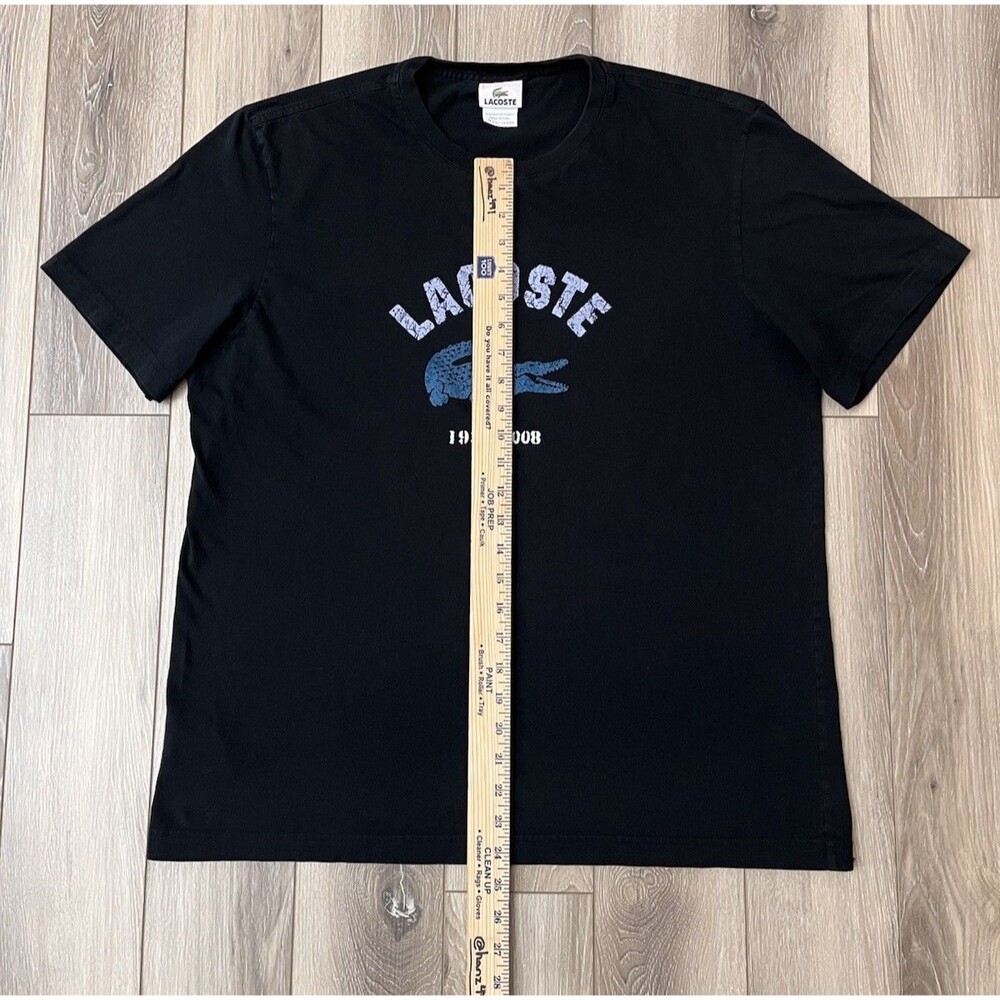 Lacoste Sport Men’s Short Sleeve Tee Sz 7 XXL Black Short Sleeve Alligator Logo - Picture 7 of 8